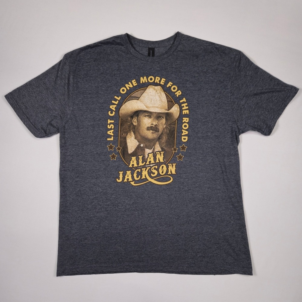 Alan Jackson 2022 Last Call Tour T-Shirt Men's XL Gray Country Music Graphic Tee